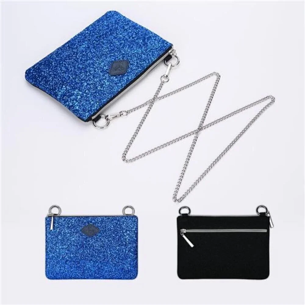 Blue Clutch Purse for Women, Crossbody Glitter Evening Bag, Sequin Handbag